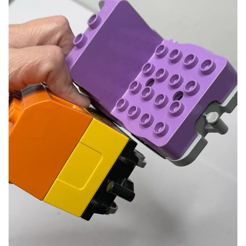 LEGO Duplo Train Car Coach Cabin & Purple Flat Bed Truck Collect Child Toy Used‎